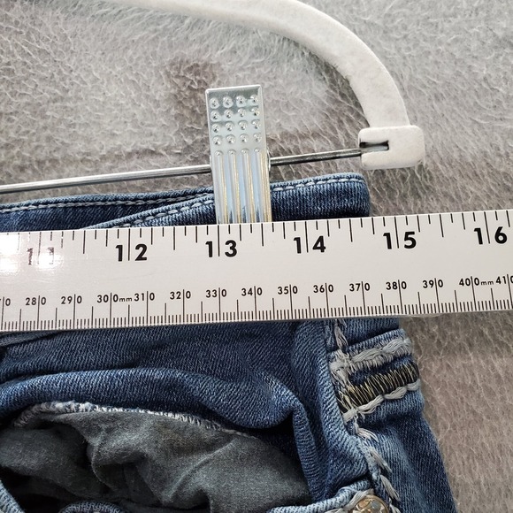 Shyanne Women Jeans 31x32 Short Blue Denim Wide Leg Mid Rise ACTUAL 30x30 - Picture 3 of 10